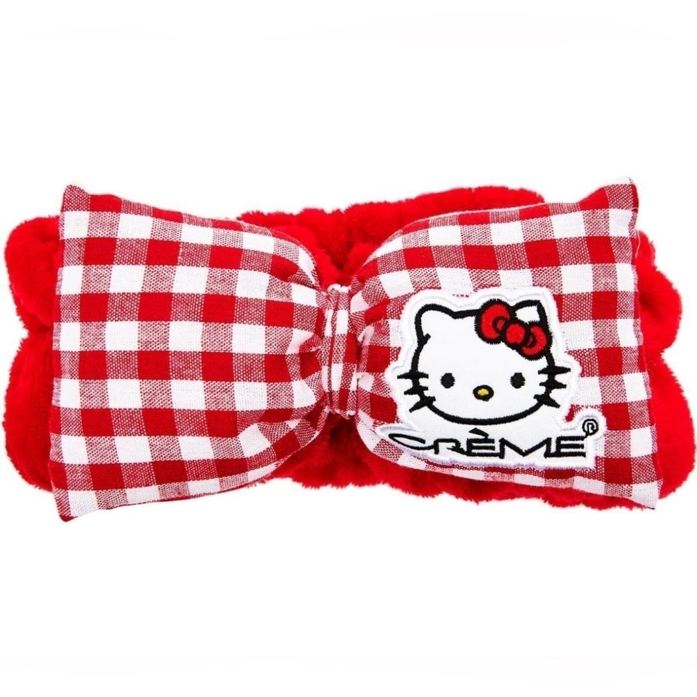🔺️NIB Hello Kitty Red & White Gingham Plush Spa Headband